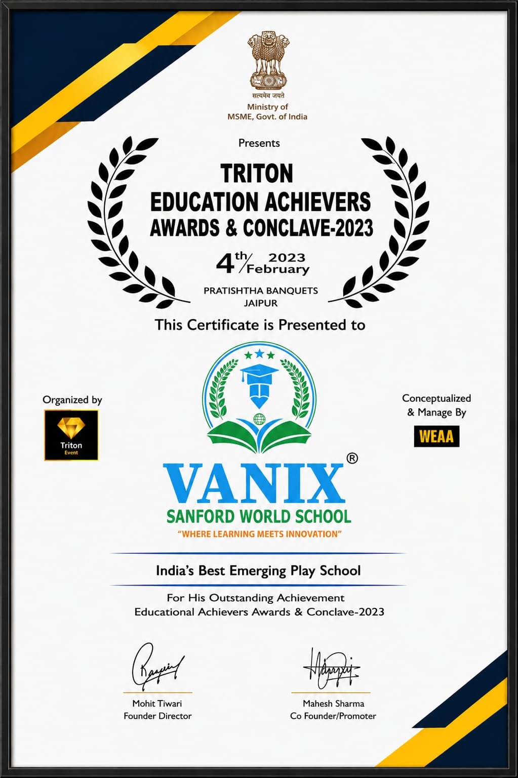 Achievements | Vanix Sanford World School
